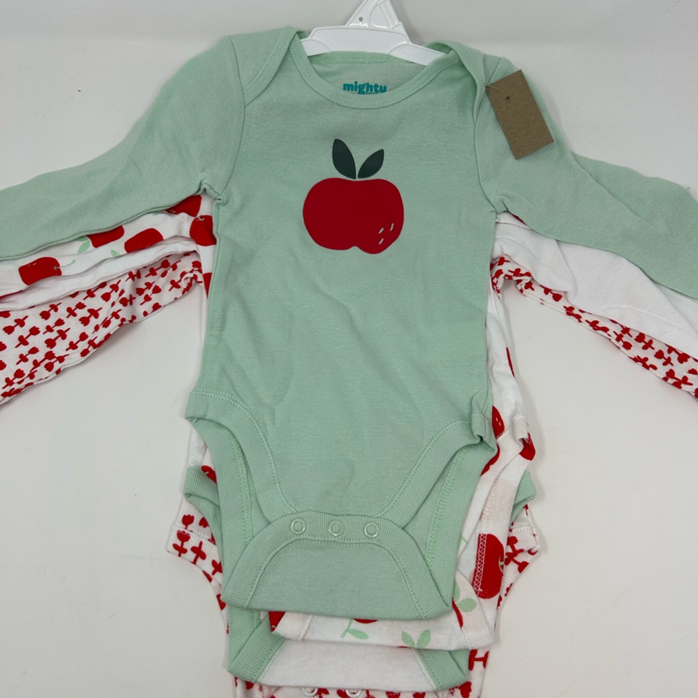 NWT Mighty Goods 4 Pack Baby Long Sleeve Bodysuit Onesies